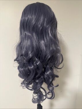 Wavy Long Synthetic Hair Wig in Slate Purple  With Lace Front